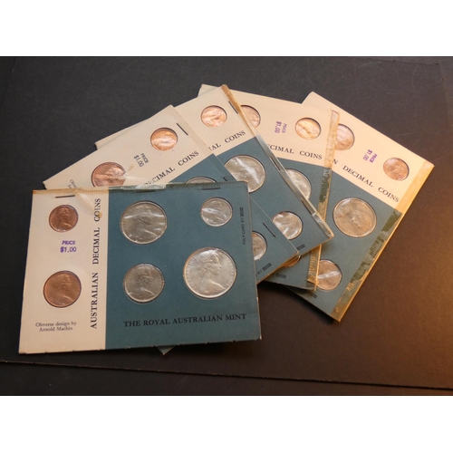 184 - AUSTRALIA.  Official RAM year sets, 1966 x5, in original blue & white cards.  (5)