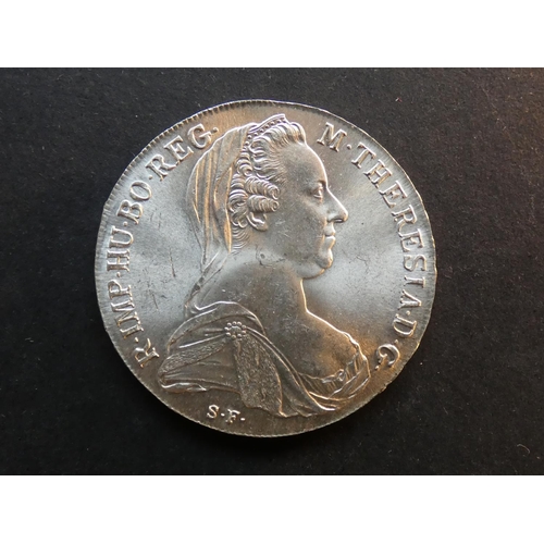 185 - AUSTRIA.  Thaler, Maria Theresa, 1780 restrike, KM-T1, AUNC