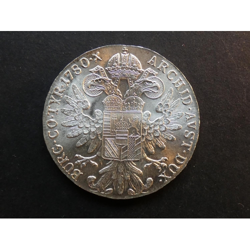 185 - AUSTRIA.  Thaler, Maria Theresa, 1780 restrike, KM-T1, AUNC