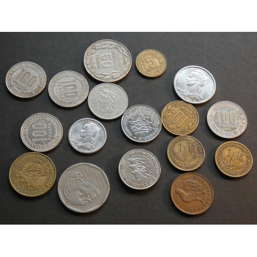 190 - CAMEROUN.  1 Franc (1925, 1926, 1943 flan flaw, 1948), 2Fr (1948), 5Fr (1958), 10Fr (1958), 25Fr (19... 