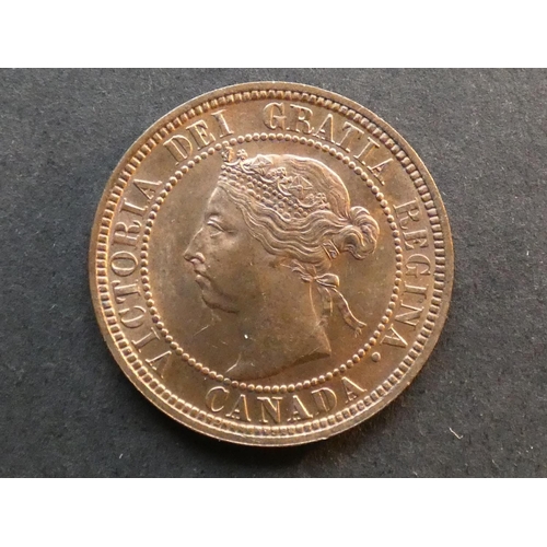 191 - CANADA.  1 Cent, 1890H, KM7, AUNC light contact marks, nearly full original lustre.