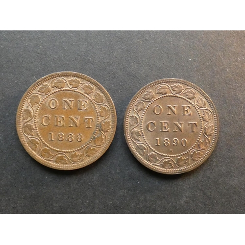 192 - CANADA.  1 Cent, 1888 & 1890H, KM7, EF to GEF, some original lustre.  (2)