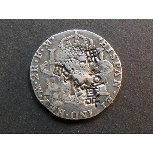 205 - CHINA.  Mexico, 2 Reales, 1798 Mo-F.M., KM91, slightly clipped to 5.3g from 6.77g, one large relief ... 