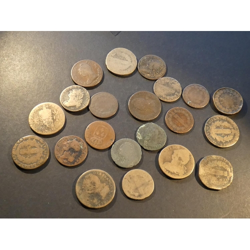 211 - FRANCE.  1 Sol (1771, 1791, L’An II tablet type), 2 Sols (1792AA, 1792N, 1793 tablet type), 12 Denie... 