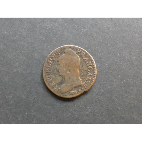 212 - FRANCE.  5 Centimes, L’An5A, KM640.1, error; “CNIQ”, VG ek