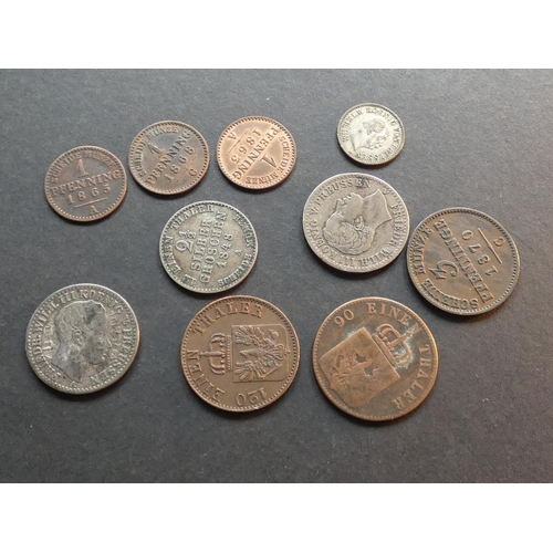 221 - GERMAN STATES.  Prussia.  1 Pfenning (1863A, 1865A, 1968C), 3pf (1863A, 1870C), 4pf (1853A), ½ Silbe... 