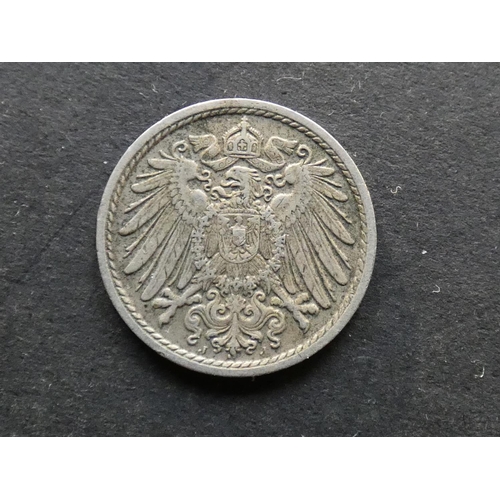 224 - GERMANY.  Empire (1871-1918).  5 Pfennig, 1892J, Hamburg mint, KM11, GF