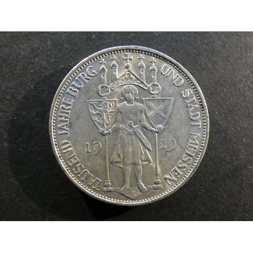 232 - GERMANY.  Weimar Republic (1919-1933).  3 Reichsmark, 1929E, Muldenhütten mint, Millennium of Meisse... 