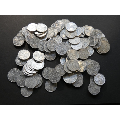 234 - GERMANY.  Weimar Republic (1919-1933).  50 Pfennig, KM35 (1920A x3, 1920J x3, 1921A x67, 1921F, 1921... 