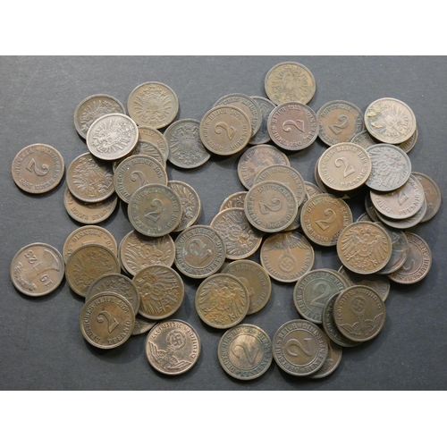 236 - GERMANY.  2 Pfennig, collection of all different dates/mintmarks, 1874 to 1940, including 1874ACEFGH... 