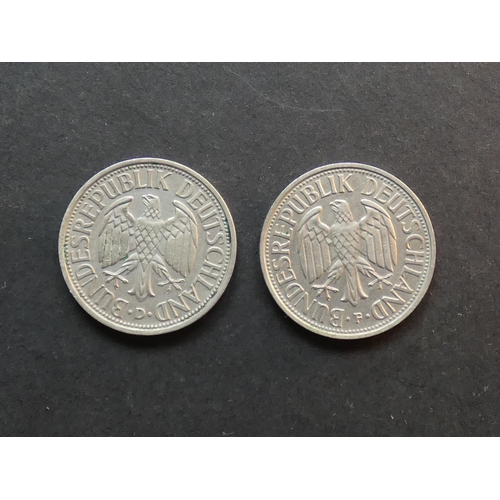 240 - GERMANY.  Federal Republic (West Germany).  2 Deutschmark, 1951D & 1951F, KM111, VF to GVF  (2)