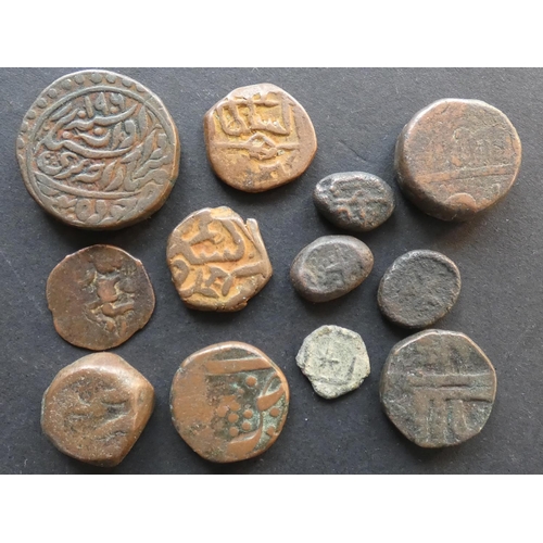 363 - INDIA.  Princely States.  Sivaganga, 2 Kasu, ND(1743-1801), KM6 x3, plus Jodhpur, ½ Anna, 20.9g, 190... 