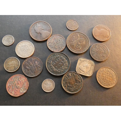 368 - INDIA.  British.  Small collection, various, including Madras Presidency, X cash, 1808 x3 (corroded)... 