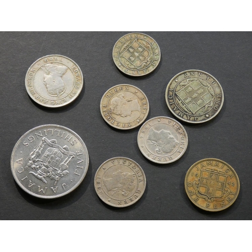 373 - JAMAICA.  ½d (1890H, 1894, 1895, 1907), 1d (1906, 1909, 1942) & 5/- (1966, Commonwealth games).  Las... 