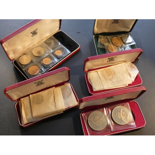 377 - JERSEY.  Proof sets x3; 1964 (2 each of 1/12 shilling and ¼ shilling), 1966 (2 each of 1/12 shilling... 