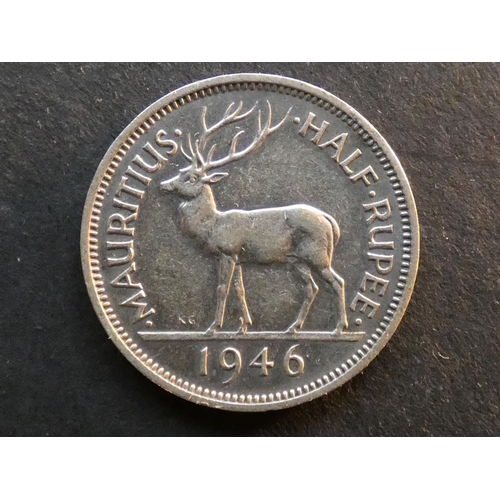 387 - MAURITIUS.  ½ Rupee, 1946, KM23, VF