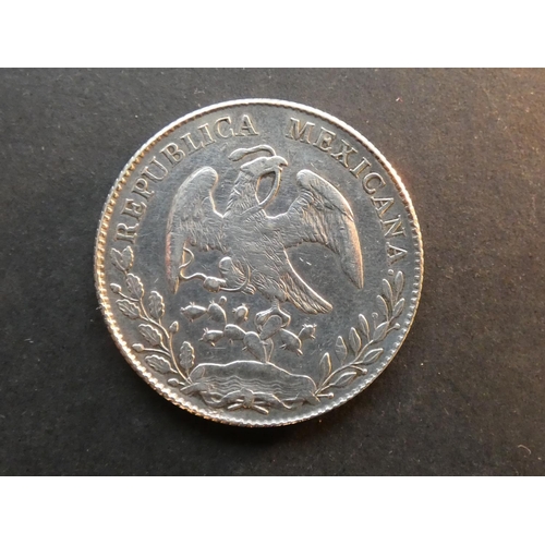 388 - MEXICO.  8 Reales, 1897, Mo-A.M., Mexico City mint, KM377.10, NVF/VF, scratches.
