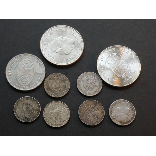 393 - NETHERLANDS.  ½ Gulden (1907, 1921, 1922, 1928, 1929, 1930) and 10G [(ND-1970 (25th anniversary of l... 