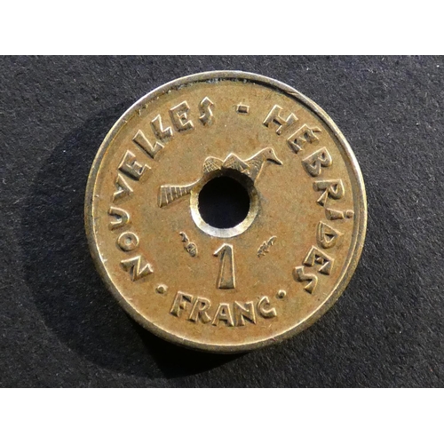 397 - NEW HEBRIDES.  1 Franc, 1982, KM4.2, issued briefly as emergency coinage for Vanuatu, most melted.  ... 
