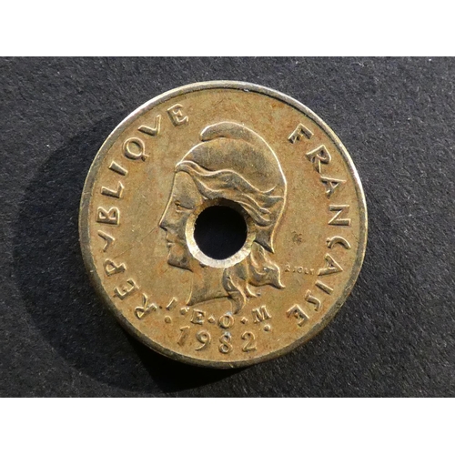 397 - NEW HEBRIDES.  1 Franc, 1982, KM4.2, issued briefly as emergency coinage for Vanuatu, most melted.  ... 