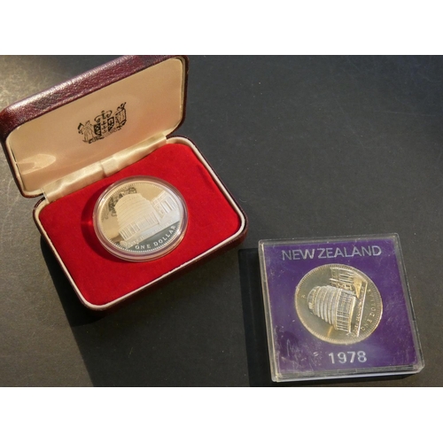 399 - NEW ZEALAND.  $1, 1978, 25th anniversary of coronation of QEII, opening new Parliament building, KM4... 
