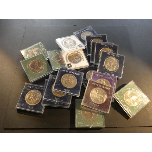 401 - NEW ZEALAND.  $1 x19, each in Sandhill case, including 4x 1969 (Cook Bicentenary), 2x 1972 (standard... 