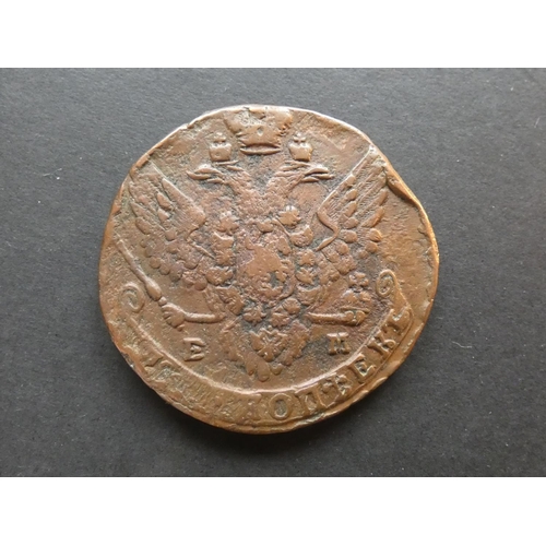 412 - RUSSIA.  5 Kopeks, 1788EM, C59.3, F+
