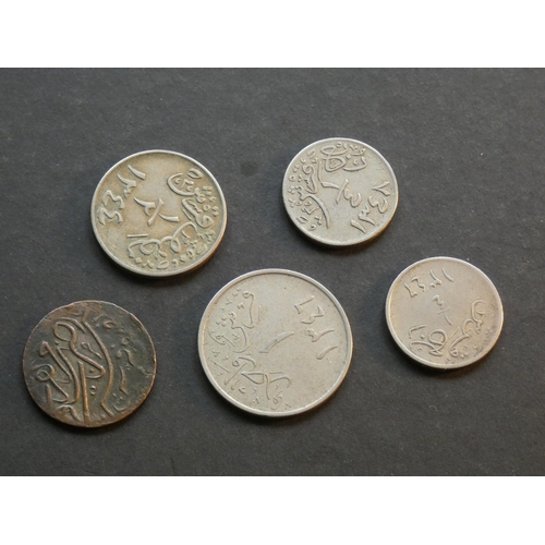 432 - SAUDI ARABIA – Hejaz & Nejd.  ¼ Ghirsh (AH1346, AH1348), ½ Ghirsh (AH1343, KM2.1 & AH1344, KM5) and ... 