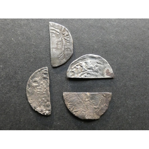 435 - SCOTLAND.  William I, “the Lion” (1165-1214), Silver cut Halfpenny x4, including Phase B, class I, R... 