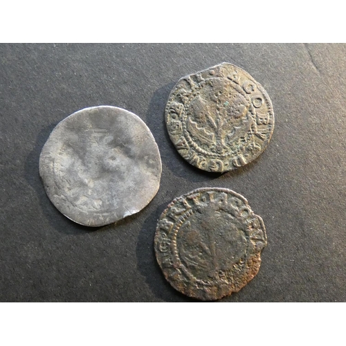 443 - SCOTLAND.  James VI (1567-1625), Silver ¼ Thistle Merk ND(1601-04), S-5499, Good, worn, scratched & ... 