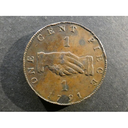451 - SIERRA LEONE.  1 Cent, 1791, KM1, VF, small eks