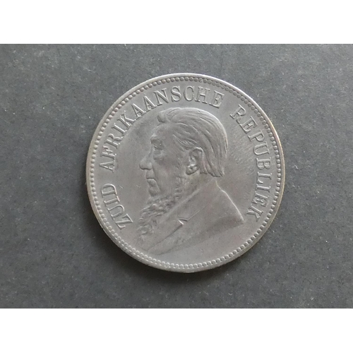 452 - SOUTH AFRICA.  Zuid Afrikaansche Republiek.  Crown, 1892, single shaft to wagon, KM8.1, VF+, uniform... 