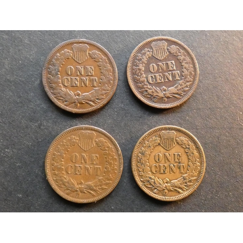 481 - UNITED STATES OF AMERICA.  1 Cent, 1866, surface corrosion on obverse, 1883, 1888 & 1907.  VG to NVF... 