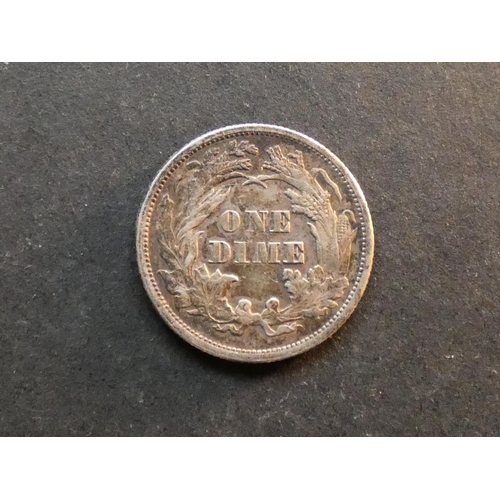 485 - UNITED STATES OF AMERICA.  10 Cents, 1874, KM105, VF