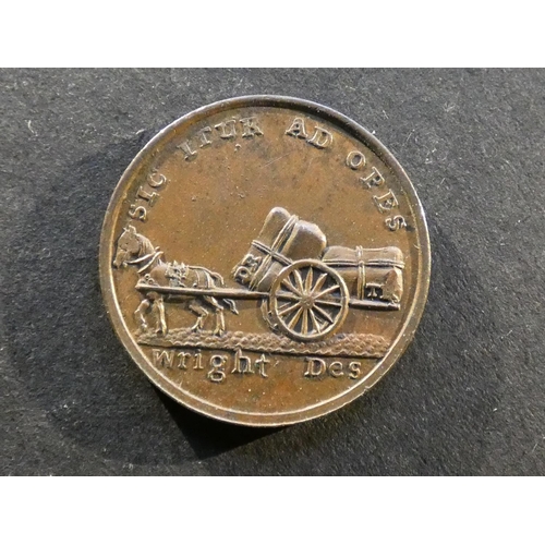 505 - TRADESMEN’S TOKENS – 18TH CENTURY. Scotland, Angusshire; **DUNDEE FARTHING** 1797 TRADES HALL / SIC ... 