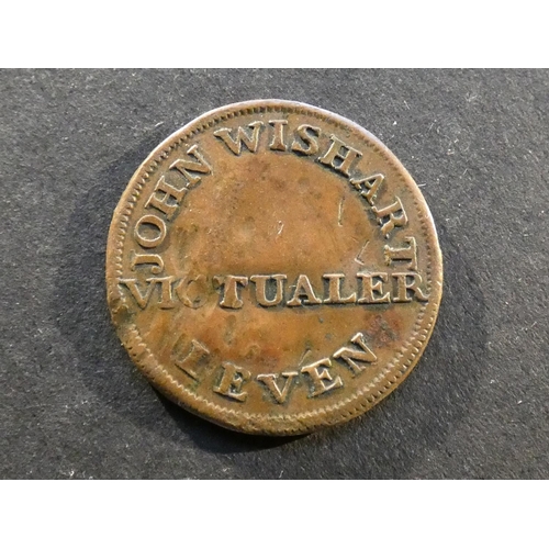 506 - TRADESMEN’S TOKENS – 18TH CENTURY. Scotland, Fife, ¼d, Leven, JOHN WISHART VICTUALLER / TEAS SPIRITS... 