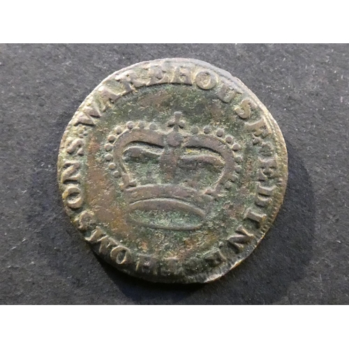 514 - TRADESMEN’S TOKENS – 18TH CENTURY. Scotland, Lothian, ¼d, Edinburgh, THOMSONS WAREHOUSE EDINR, ship ... 