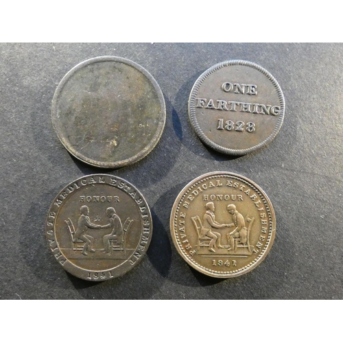 527 - TRADESMEN’S TOKENS – 19TH CENTURY, UNOFFICIAL FARTHING. Scotland, Lanark, Glasgow x4; RETAILERS TOKE... 