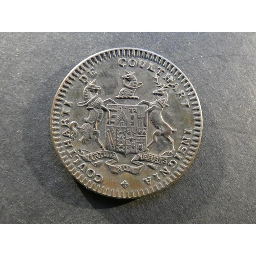 536 - PRIVATE MEDAL.  Scotland, Dumfries, William Coulthard, GUL: COULTHART NOM: Q: PRIM:, bust l., date 1... 