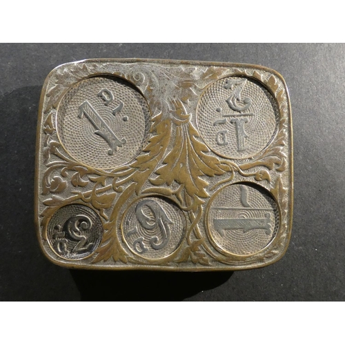 COIN HOLDER. Edwardian springloaded coin holder to hold various denominations ½d, 1d, 3d, 6d and 1