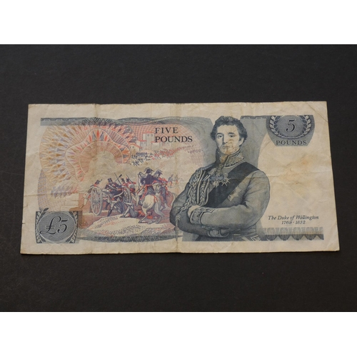 58 - GREAT BRITAIN - BANK OF ENGLAND. £5, sign. PAGE, Dug.B333 (BE109b), replacement, serial number M04 7... 