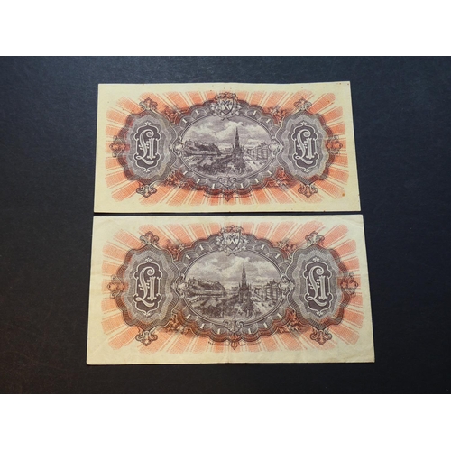 64 - SCOTLAND - National Bank of Scotland. £1, sign. J.A. Brown, 24.1.1952 & 1.7.1952, NA-48 (SC503c, P-2... 