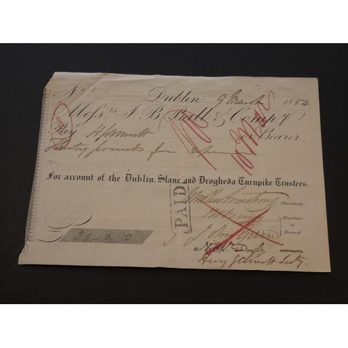 79 - CHEQUES - Ireland. MESSRS J.B.BALL & COMPY, Dublin, Bearer, 9.3.1854, 