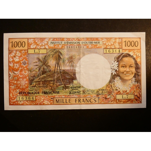 40 - TAHITI.  1000 Francs, ND(1985), signatures of Yves Roland-Billecart & Jacques Waitzenegger, P-27d, V... 