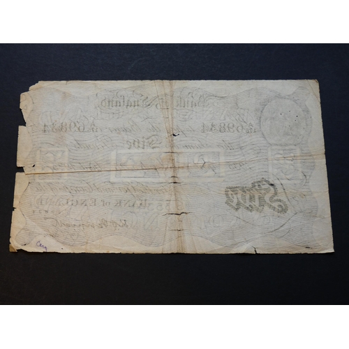 64 - BANK OF ENGLAND. 5 Pounds. Sign. PEPPIATT, as Dug.B241 (BE91), 