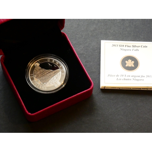 147 - CANADA.  $10, 2013, Niagara Falls, silver Proof-like UNC, KM1422, cased.