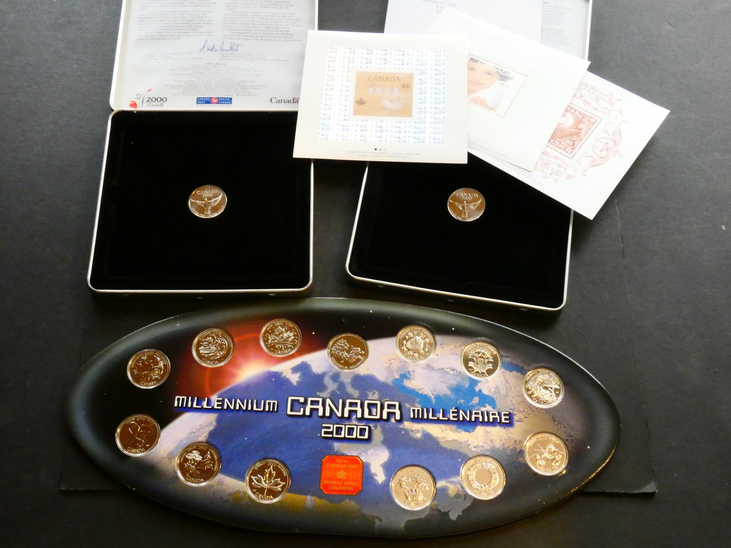 CANADA 2000 Millennium Set Of 12x 25 Cent Coins Medallion In 