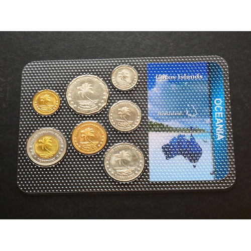 160 - COCOS (KEELING) ISLANDS.  2004 coinage set, 5c to $5 (7 coins), KM-X11 to X17, sealed in flat pack