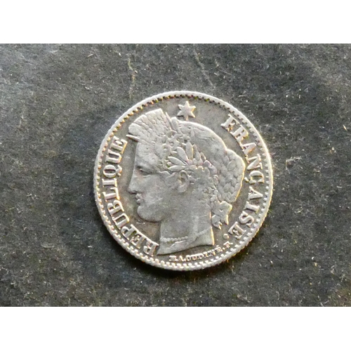 175 - FRANCE.  Silver 20 Centimes, 1851A, Paris mint, KM758.1, F