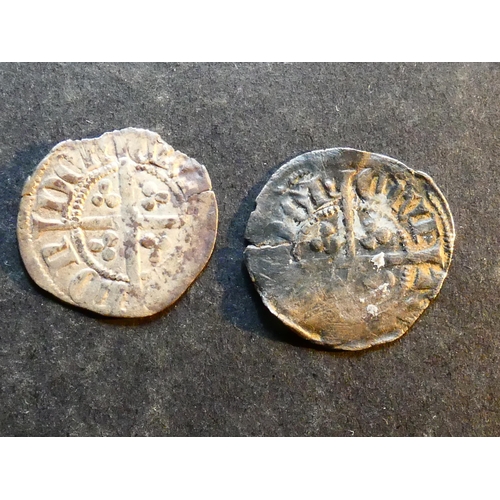 201 - ENGLAND.  Edward III (1327-1377), 2x silver Halfpennies, 3rd “Florin” coinage (1344-1351), London mi... 